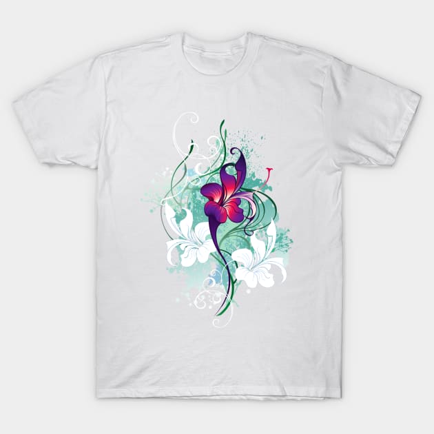 Purple flower ( Abstract flower ) T-Shirt by Blackmoon9